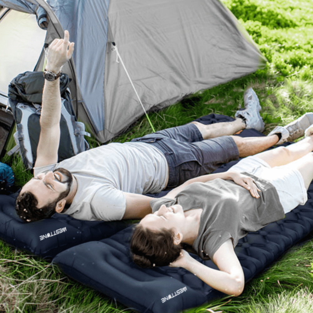 Lightweight Inflatable Sleeping Mat with Built-In Pump