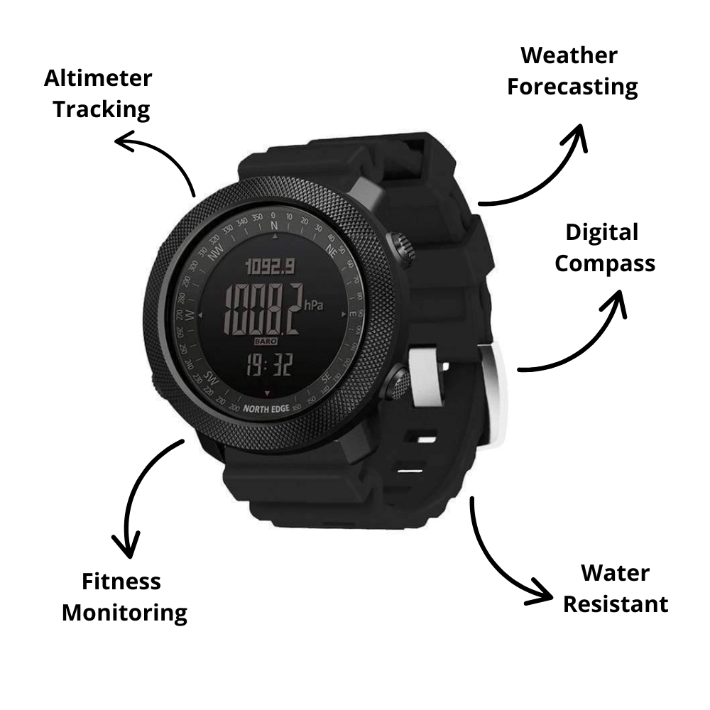 Rugged Multifunctional Altimeter Watch for Outdoor Use