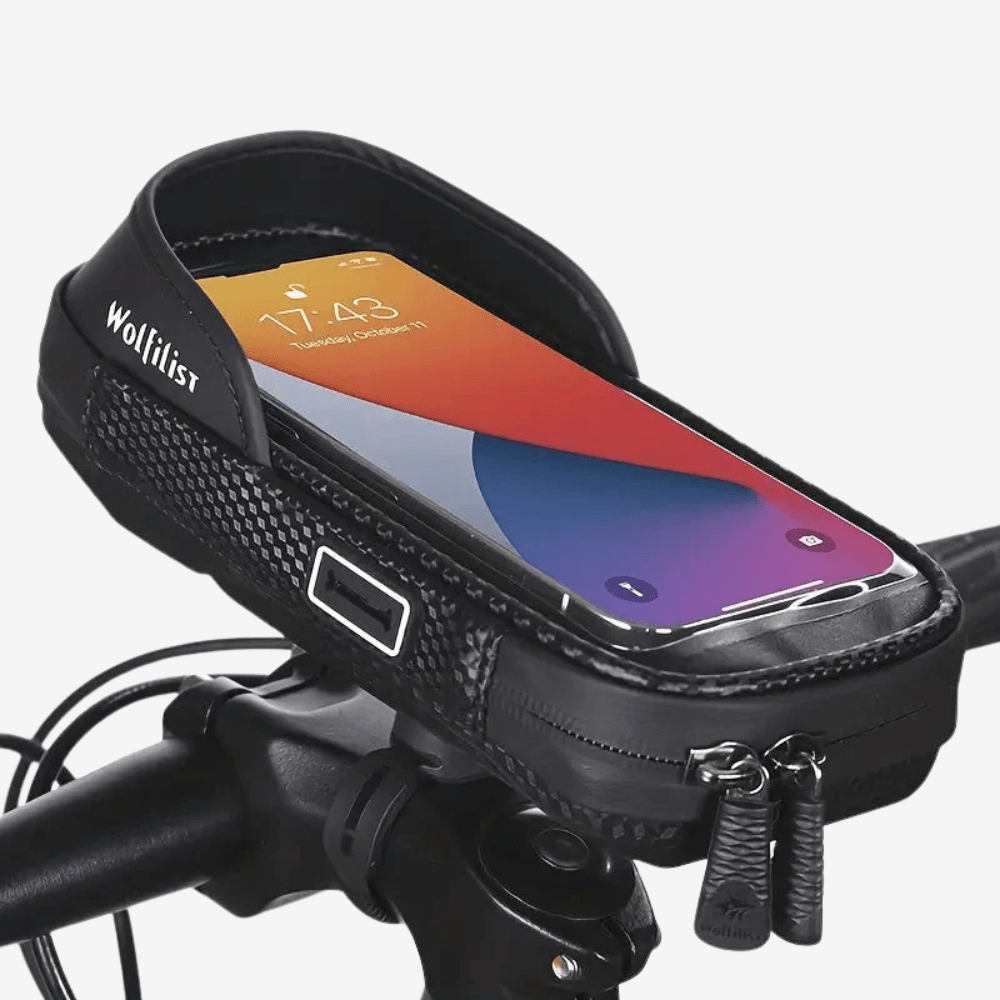 Water-Resistant Bike Phone Mount – Rotatable & Touch-Compatible