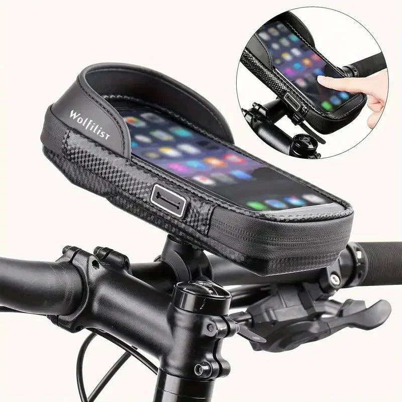 Water-Resistant Bike Phone Mount – Rotatable & Touch-Compatible