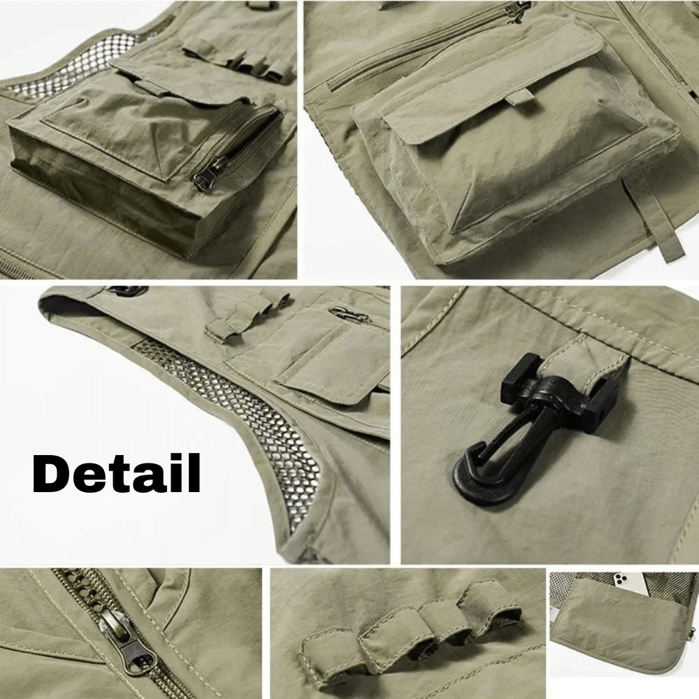 Lightweight Multi-Pocket Mesh Utility Vest
