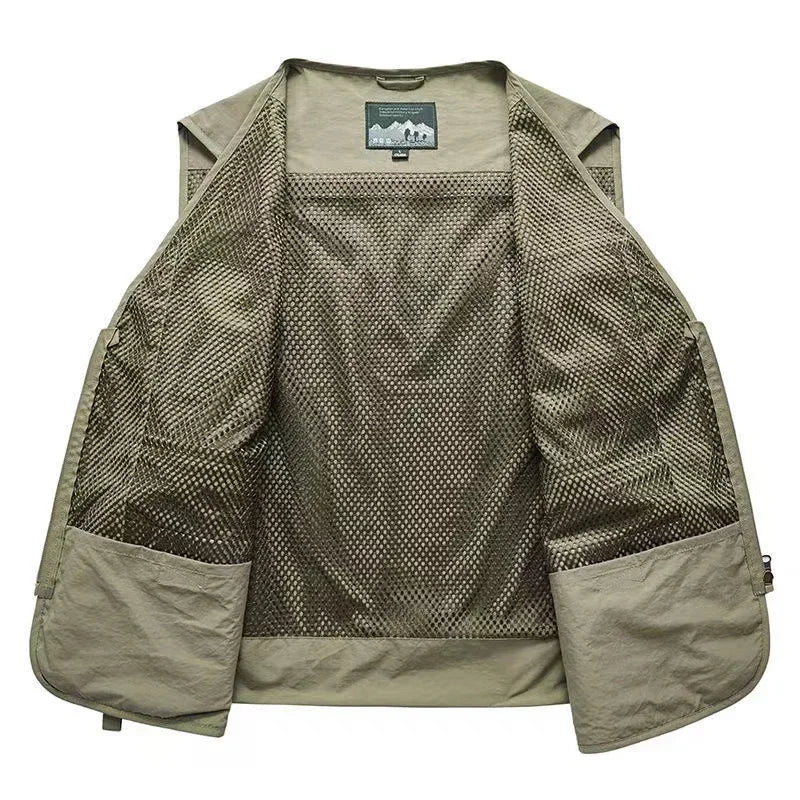 Lightweight Multi-Pocket Mesh Utility Vest