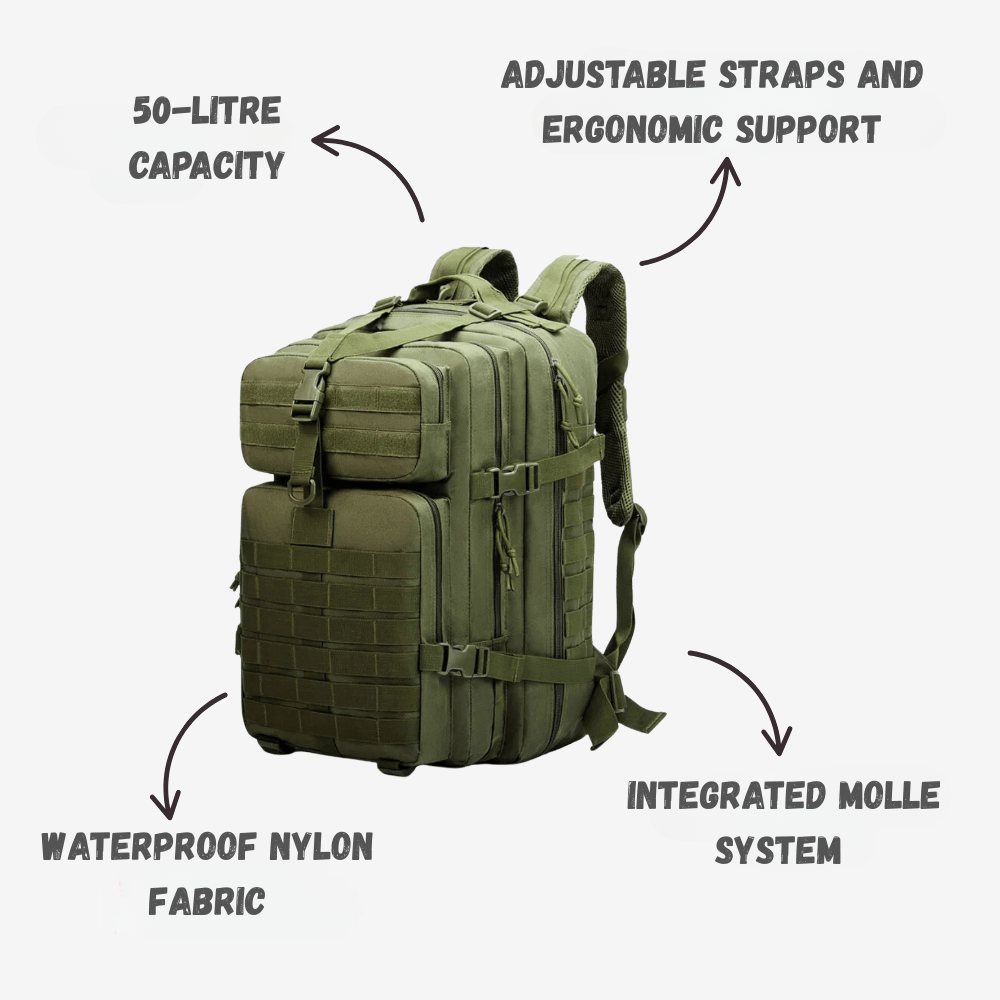 Durable Waterproof 50L Hiking Backpack