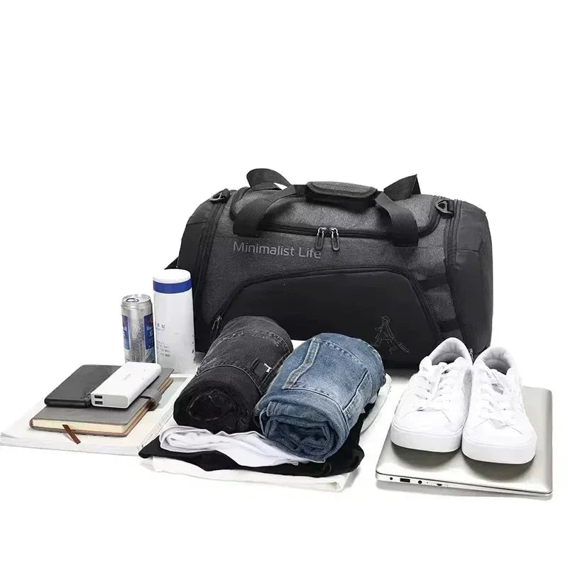 Water-Resistant Training Duffel Bag with Multiple Compartments