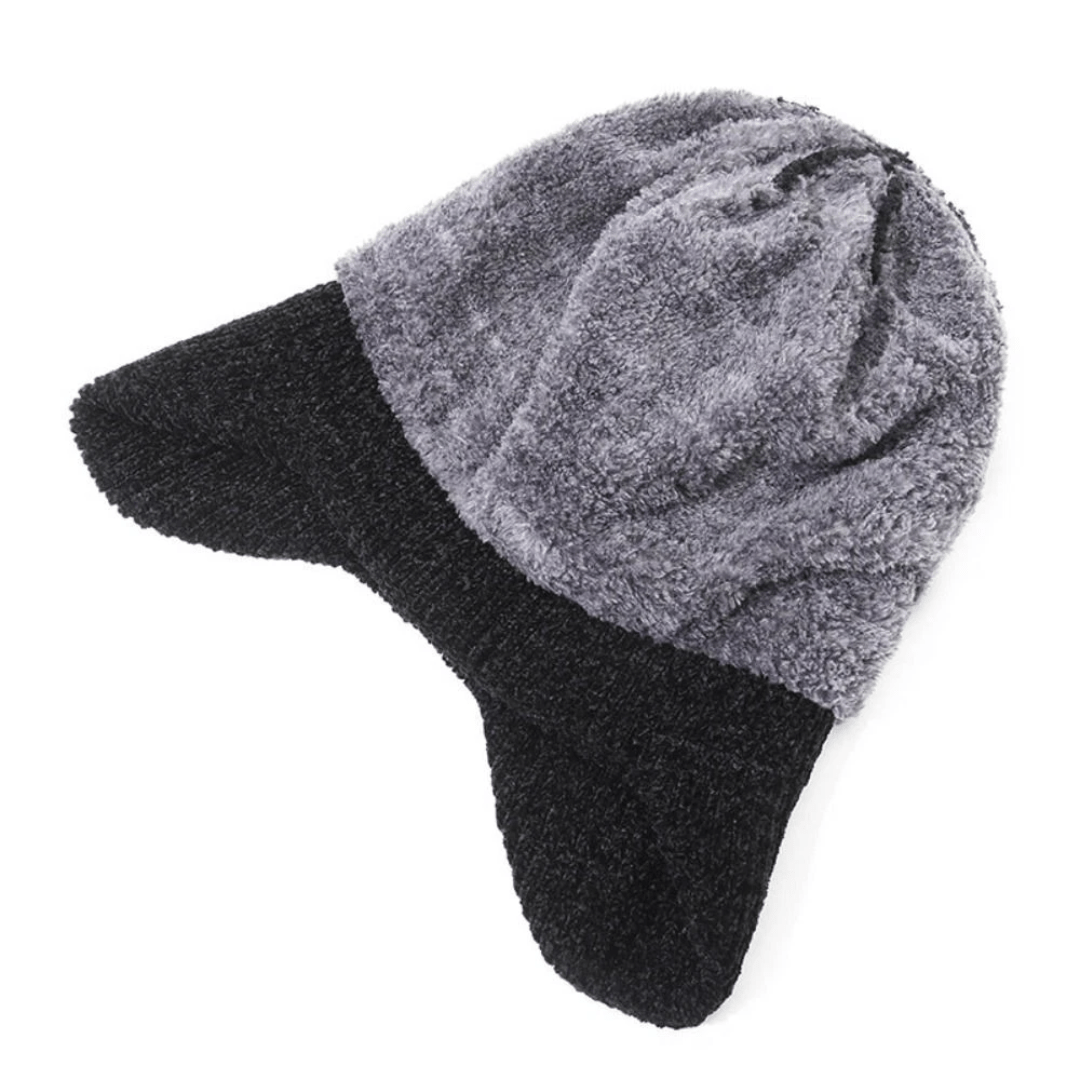 Men’s Knitted Winter Hat Fleece Lined with Ear Coverage
