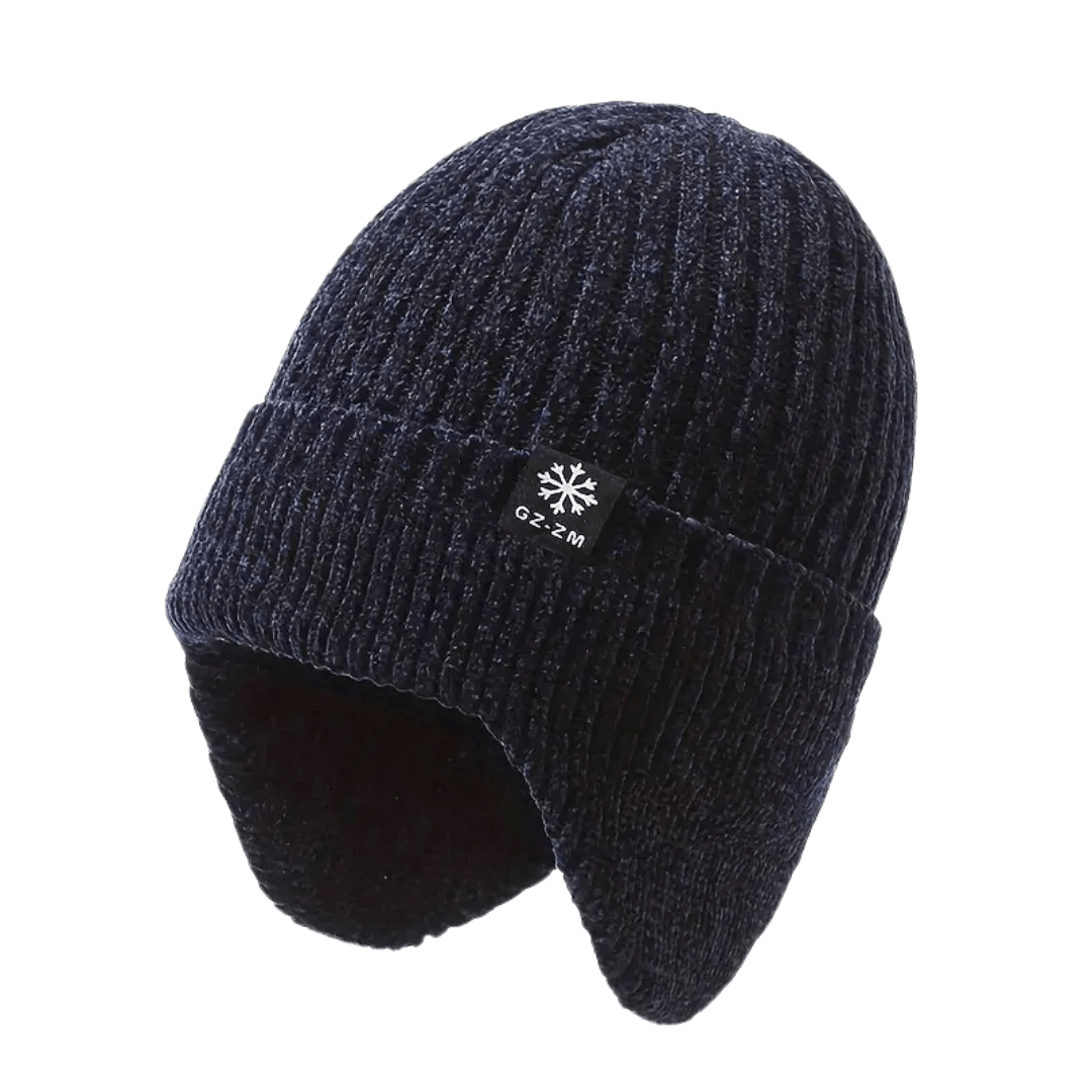 Men’s Knitted Winter Hat Fleece Lined with Ear Coverage