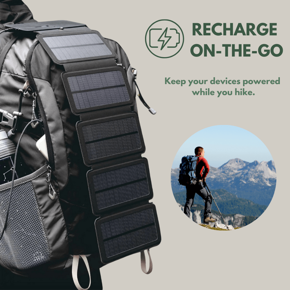 Lightweight Solar Power Bank Charger for Outdoor Use