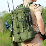 Fishing Backpack Durable Water-Resistant with Rod Holders