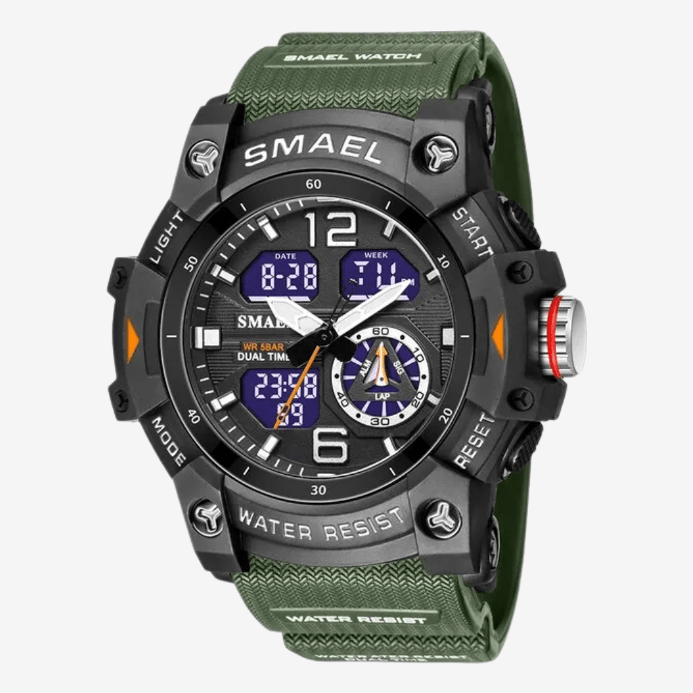 Water-Resistant Digital Hiking Watch with Dual Display