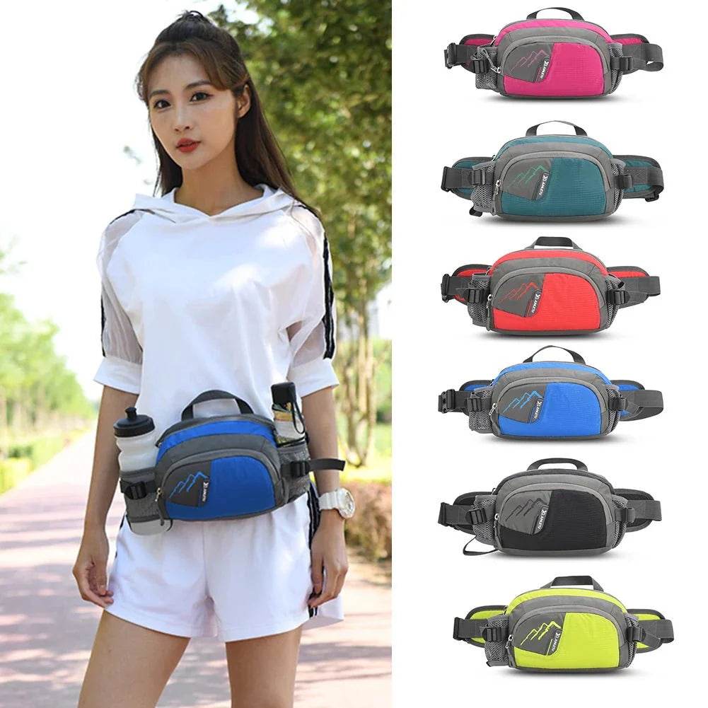 Water-Resistant Running Waist Bag with Bottle Holder