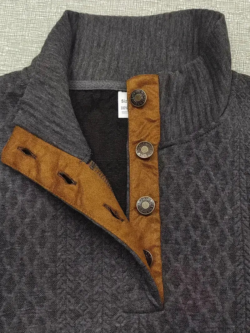 Knitted Outdoor Pullover with Reinforced Patches