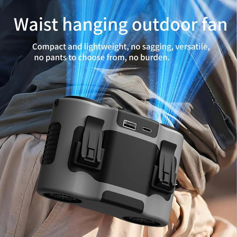 Portable Waist Fan 10000 mAh Water-Resistant