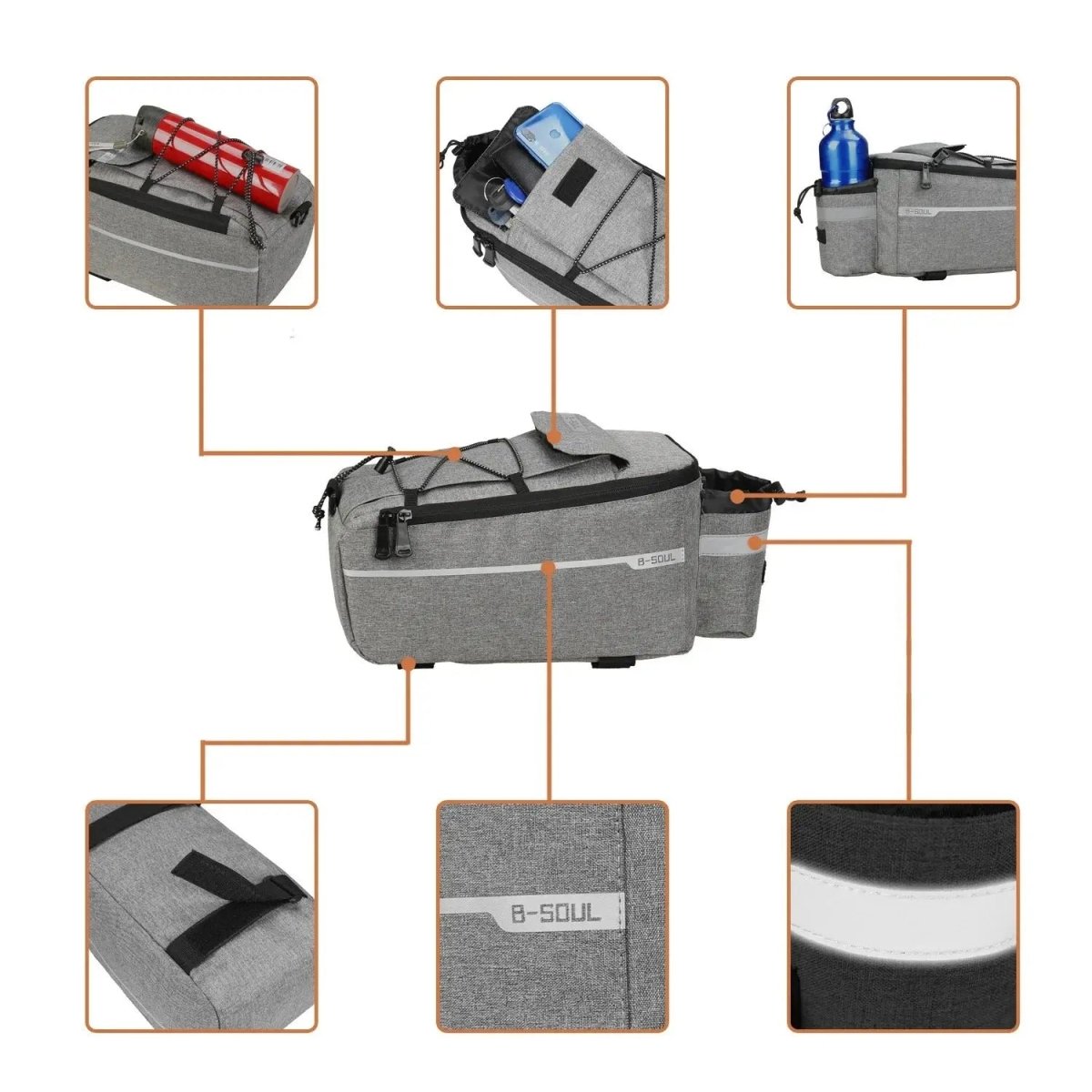 Water-Resistant Insulated Bike Bag – Rear Rack Mount