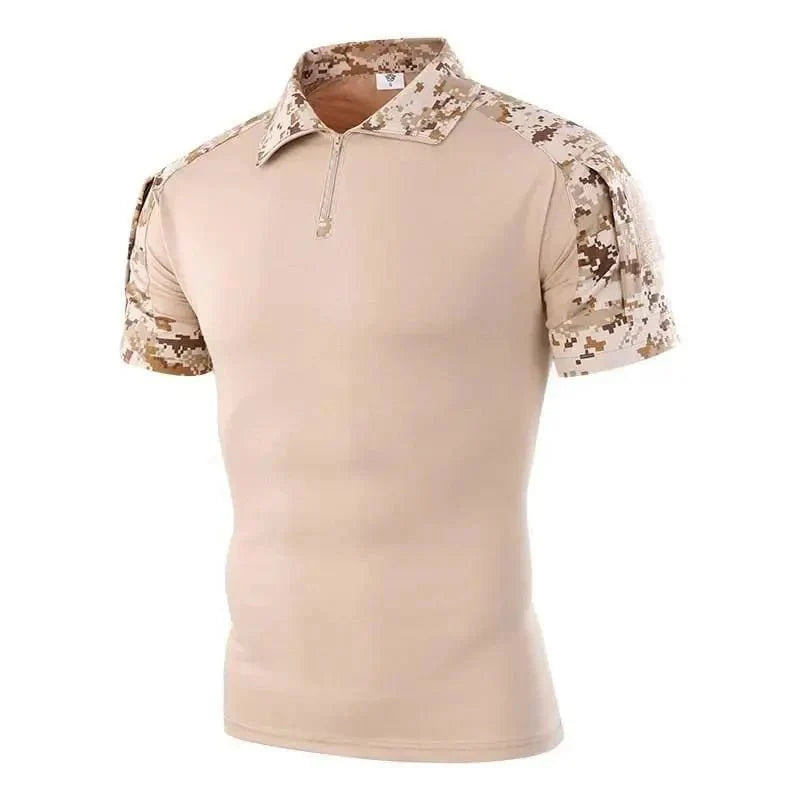 Breathable Zip-Neck Short Sleeve Outdoor T-Shirt