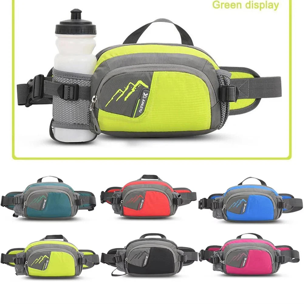 Water-Resistant Running Waist Bag with Bottle Holder
