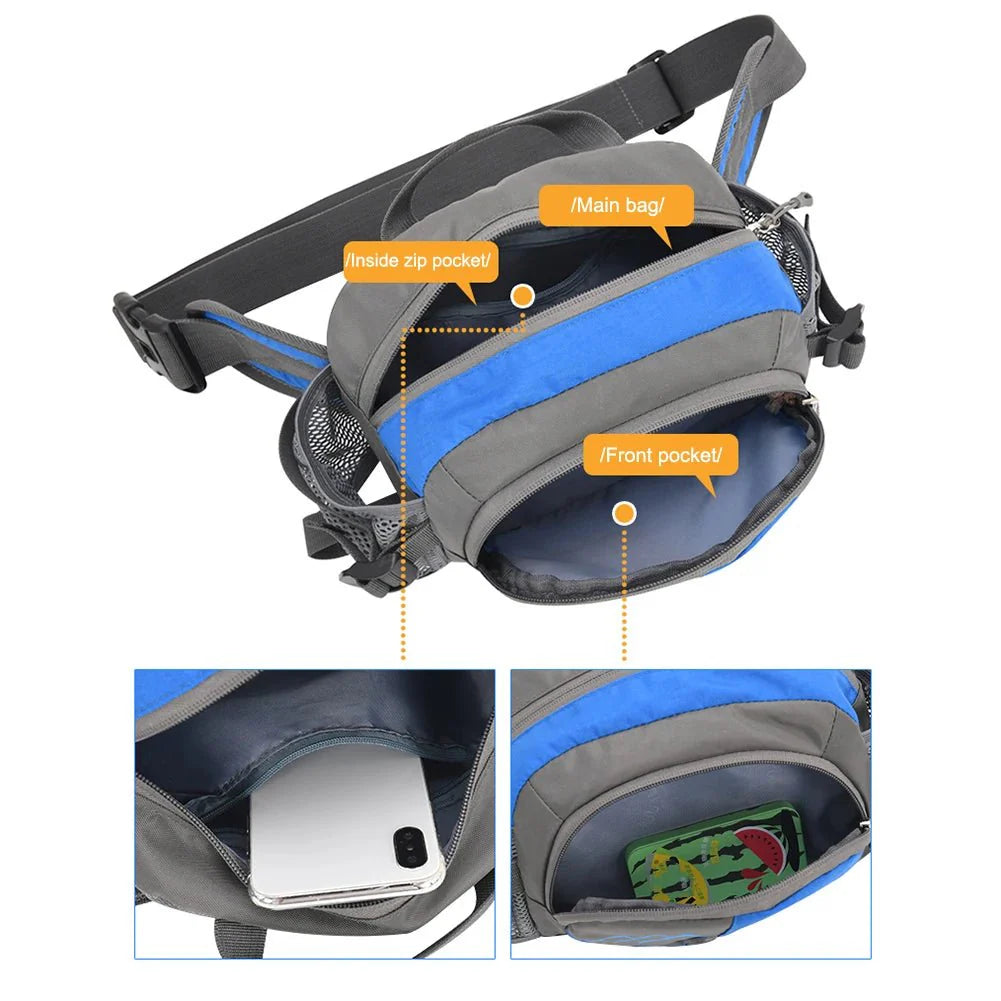 Water-Resistant Running Waist Bag with Bottle Holder