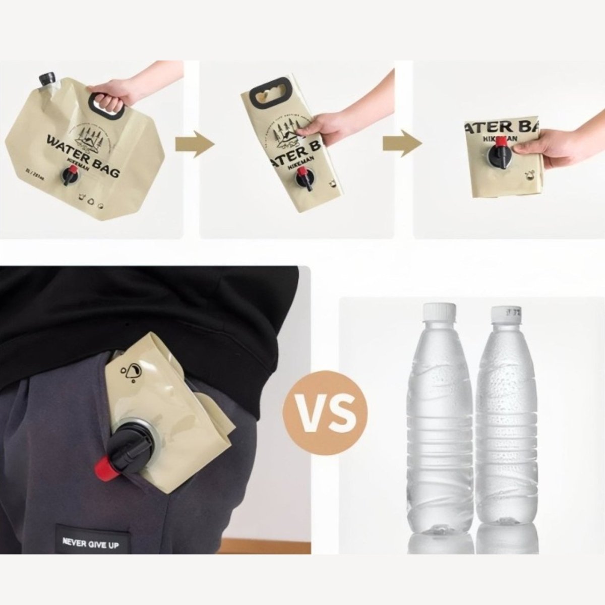 Foldable 8L Water Storage Bag with Tap