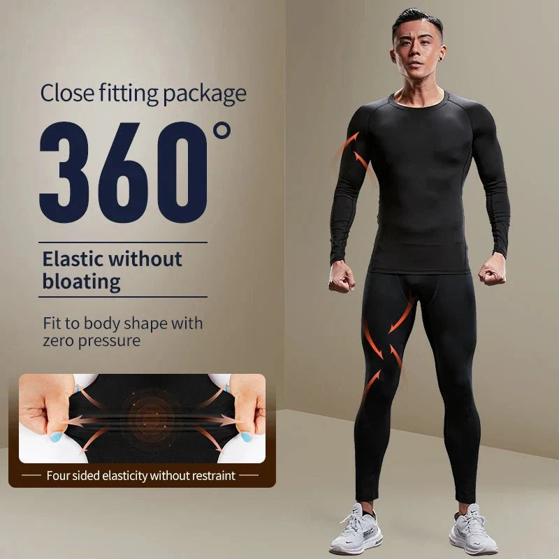 Men’s Thermal Compression Leggings with Fleece Lining