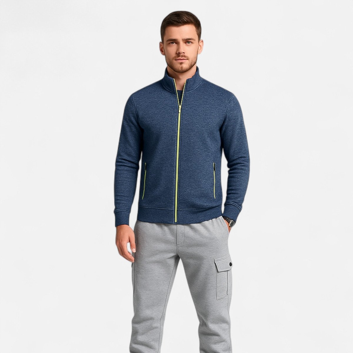 Knitted Zip Cardigan with Full-Length Closure