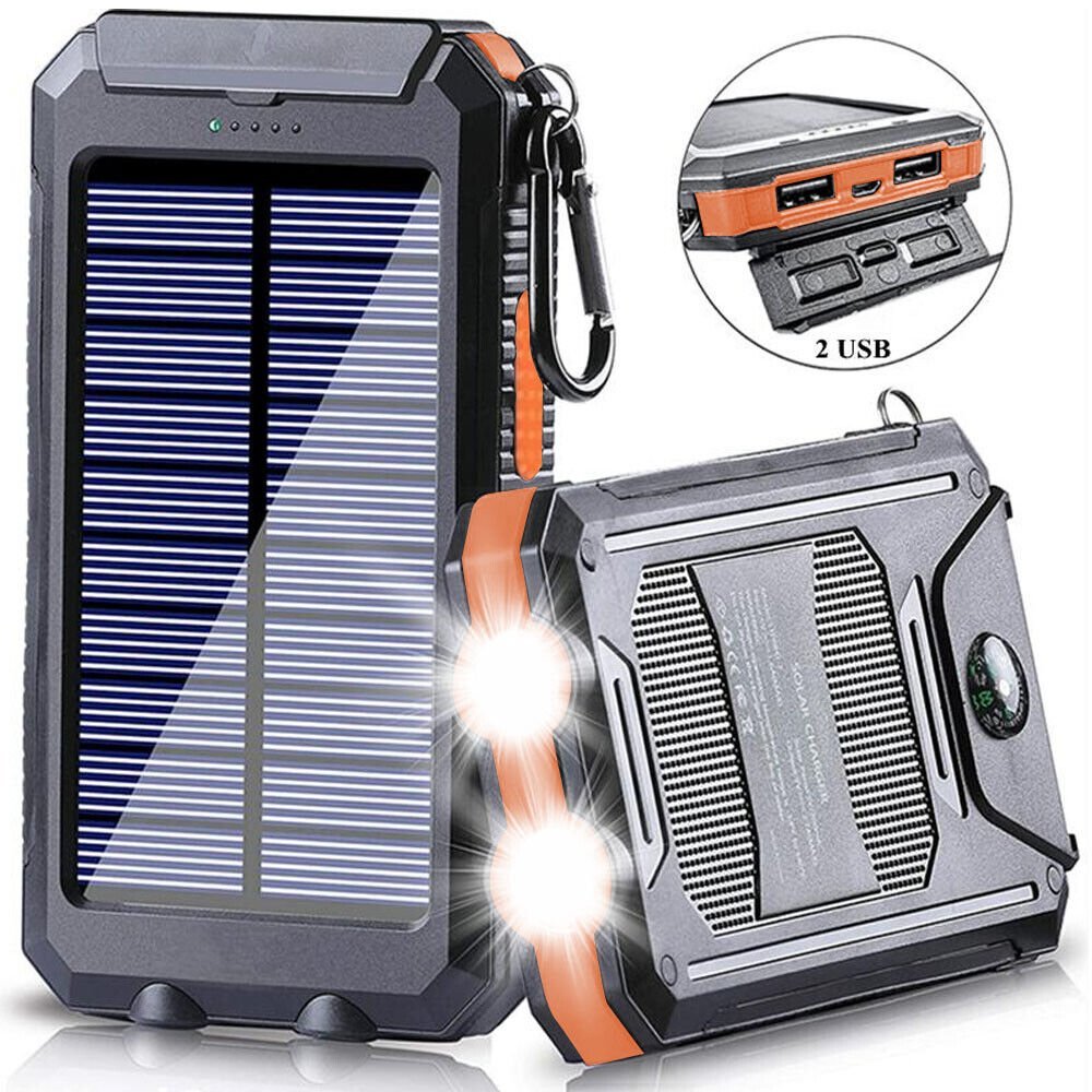 Solar Power Bank Waterproof Shockproof 10000 mAh