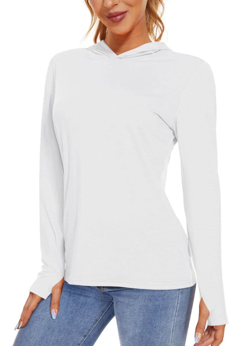 Breathable Long-Sleeve UV Protection Hoodie for Women