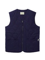 Navy Quilted Cotton Gilet