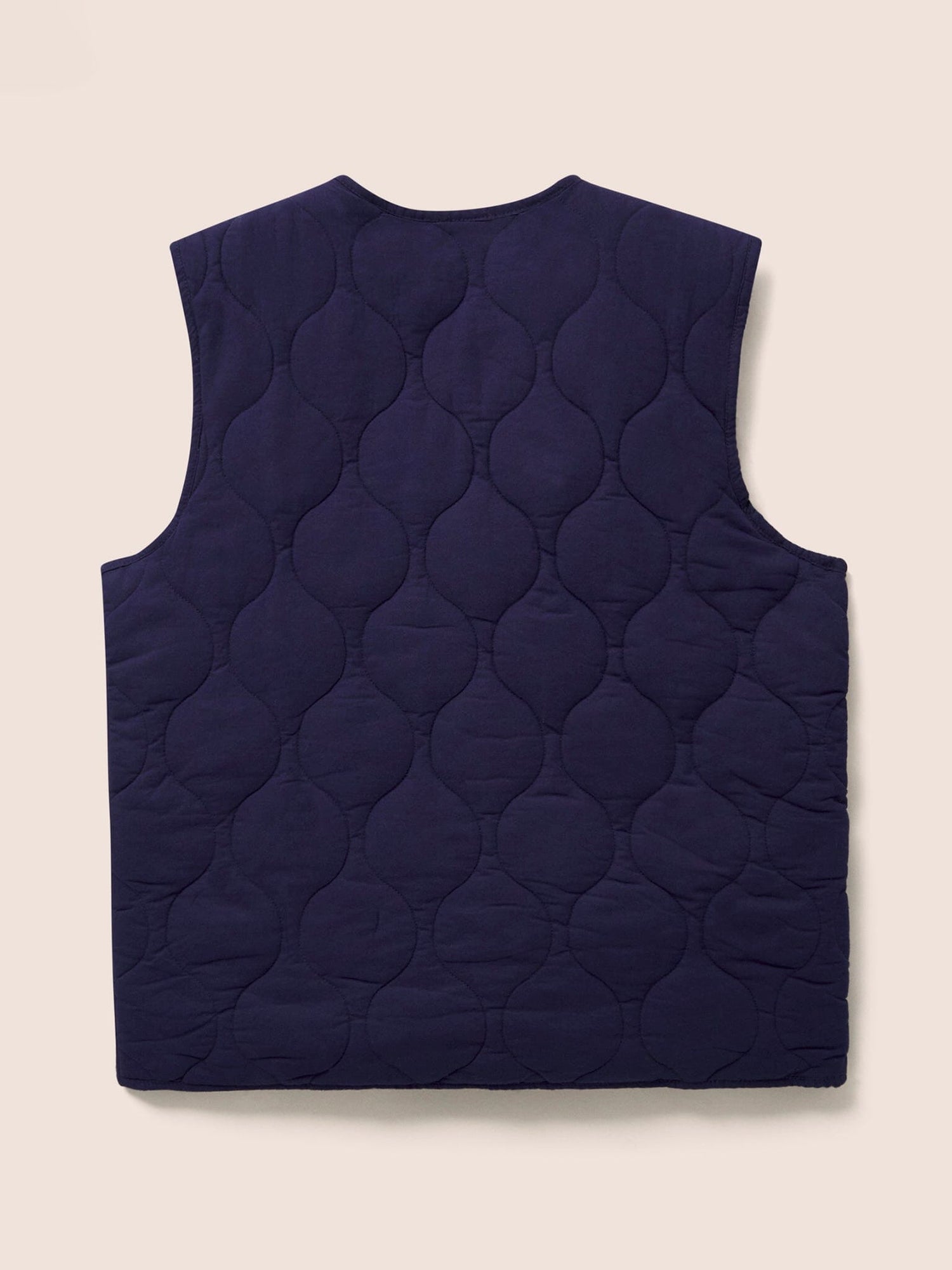 Navy Quilted Cotton Gilet