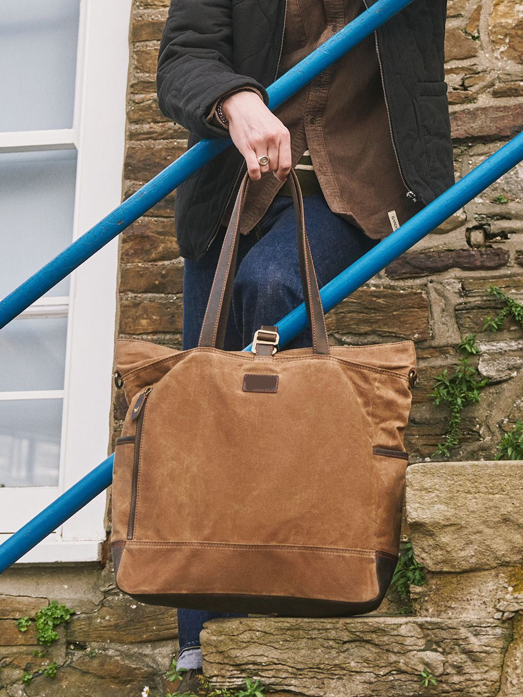 Sand Waxed Cotton Tote Bag